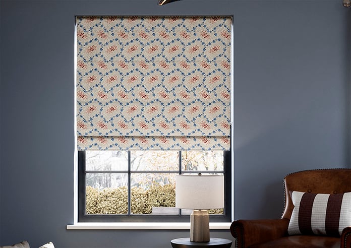 Land & Shore Lorie, Blue Red - Twist&Fit Roman Blind - Image 3
